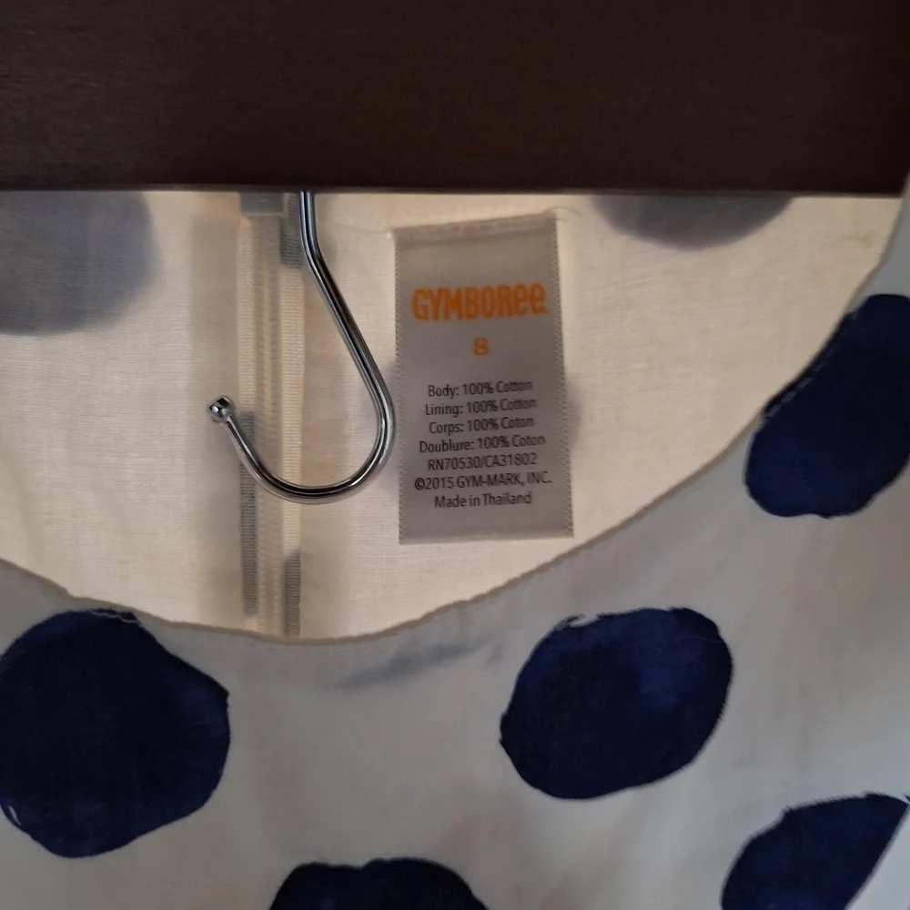 Gymboree Navy and White Polka Dot Dress
